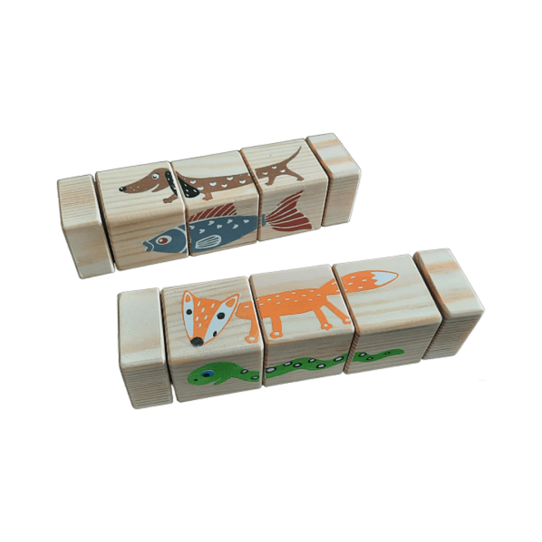 Rotating Blocks with Animals for Kids