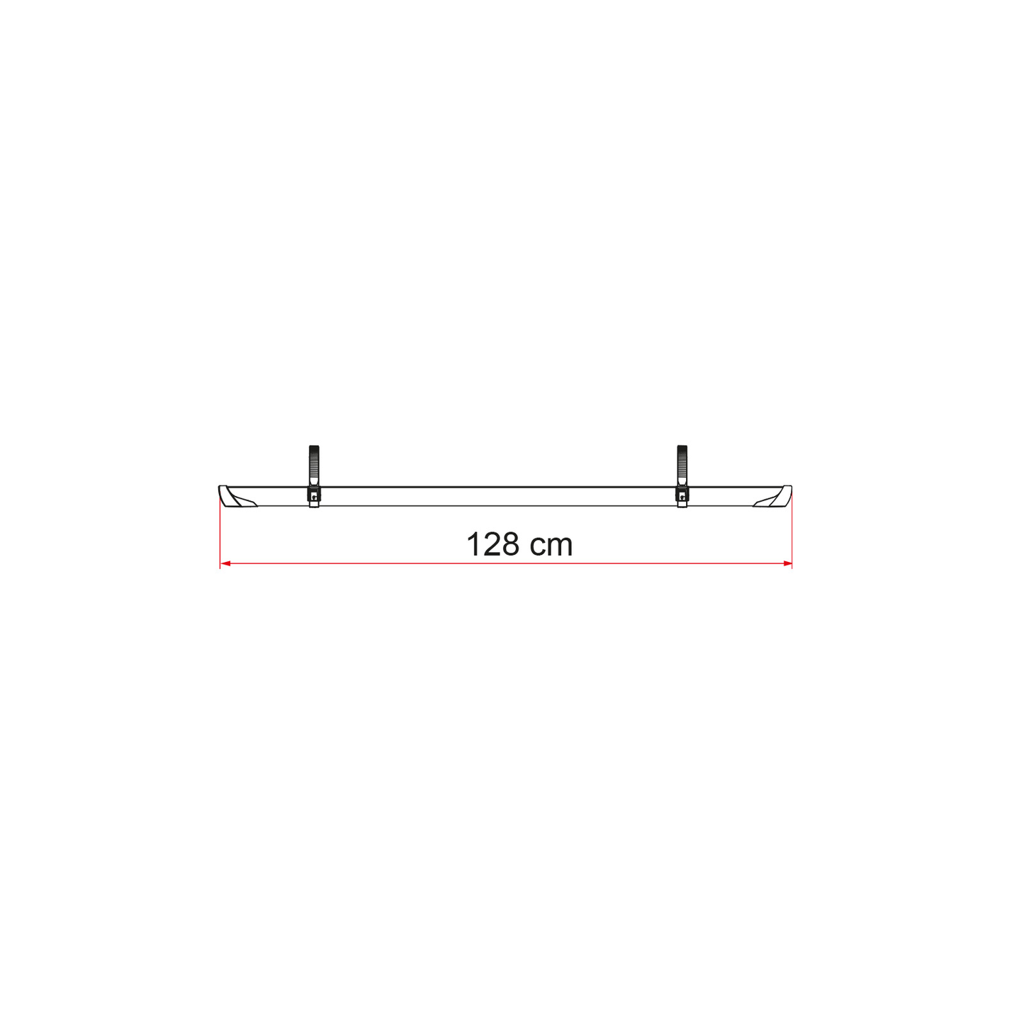 Fiamma Rail Plus polkupyörän kuljetuskisko 128 cm Syvänmusta