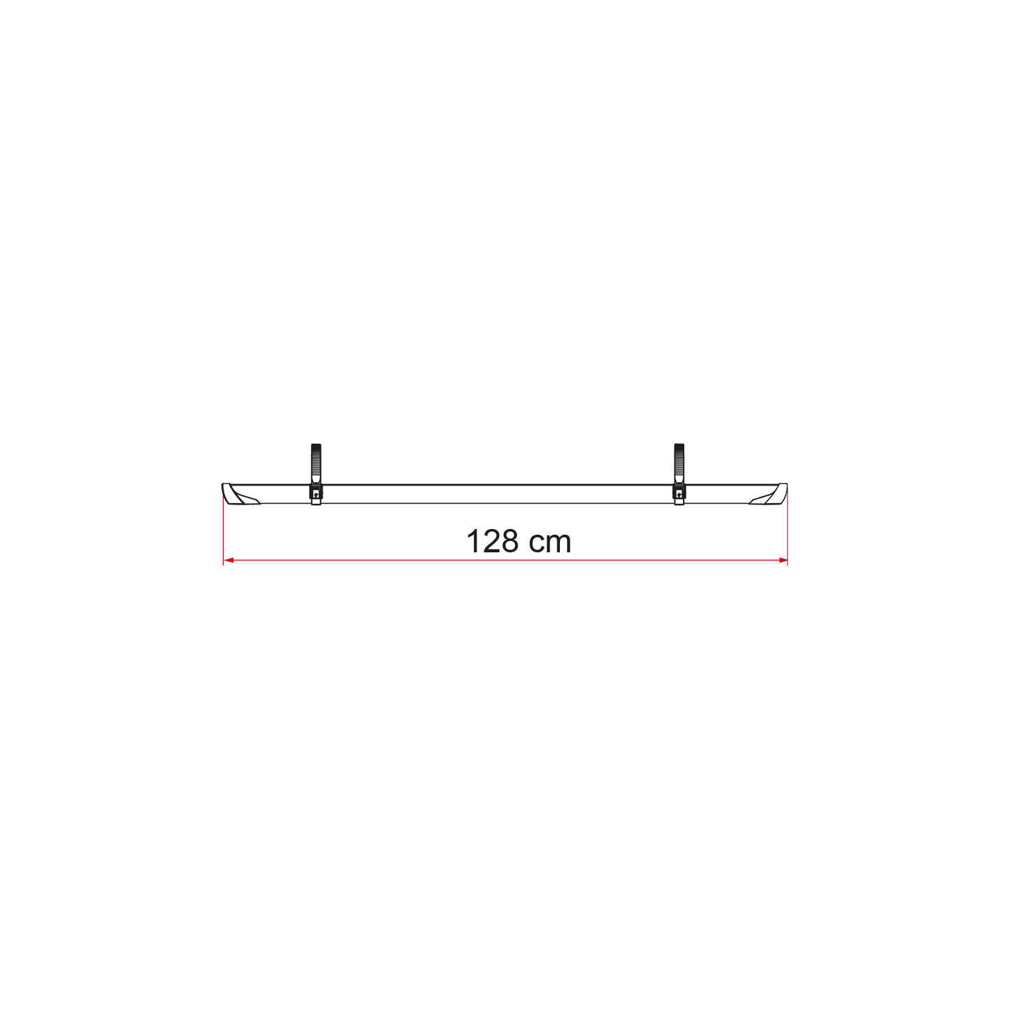 Fiamma Rail Plus polkupyörän kuljetuskisko 128 cm hopea