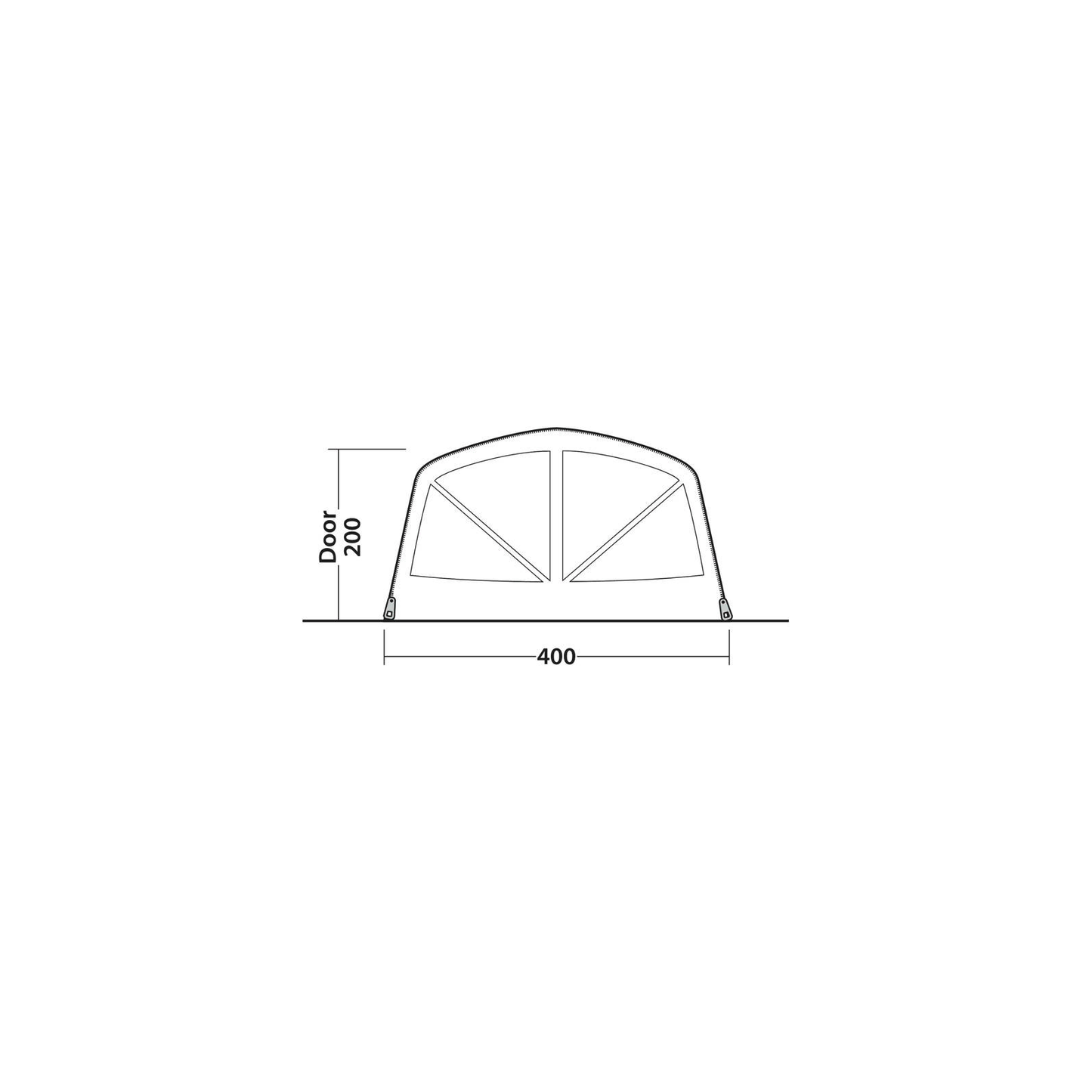 Ilmatäytteinen tunneliteltta Outwell Alabama 6 Air TC kuudelle hengelle