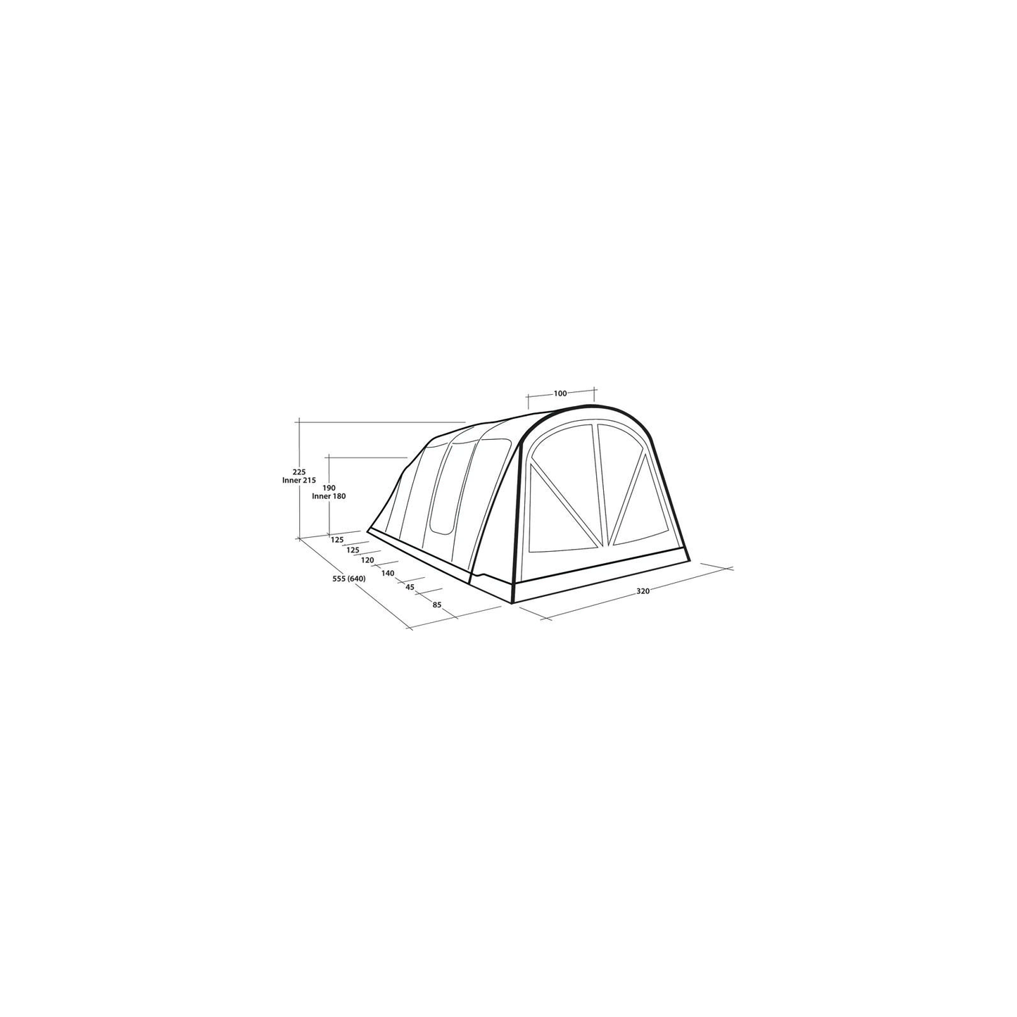 Ilmatäytteinen tunneliteltta Outwell Florida 5 Air