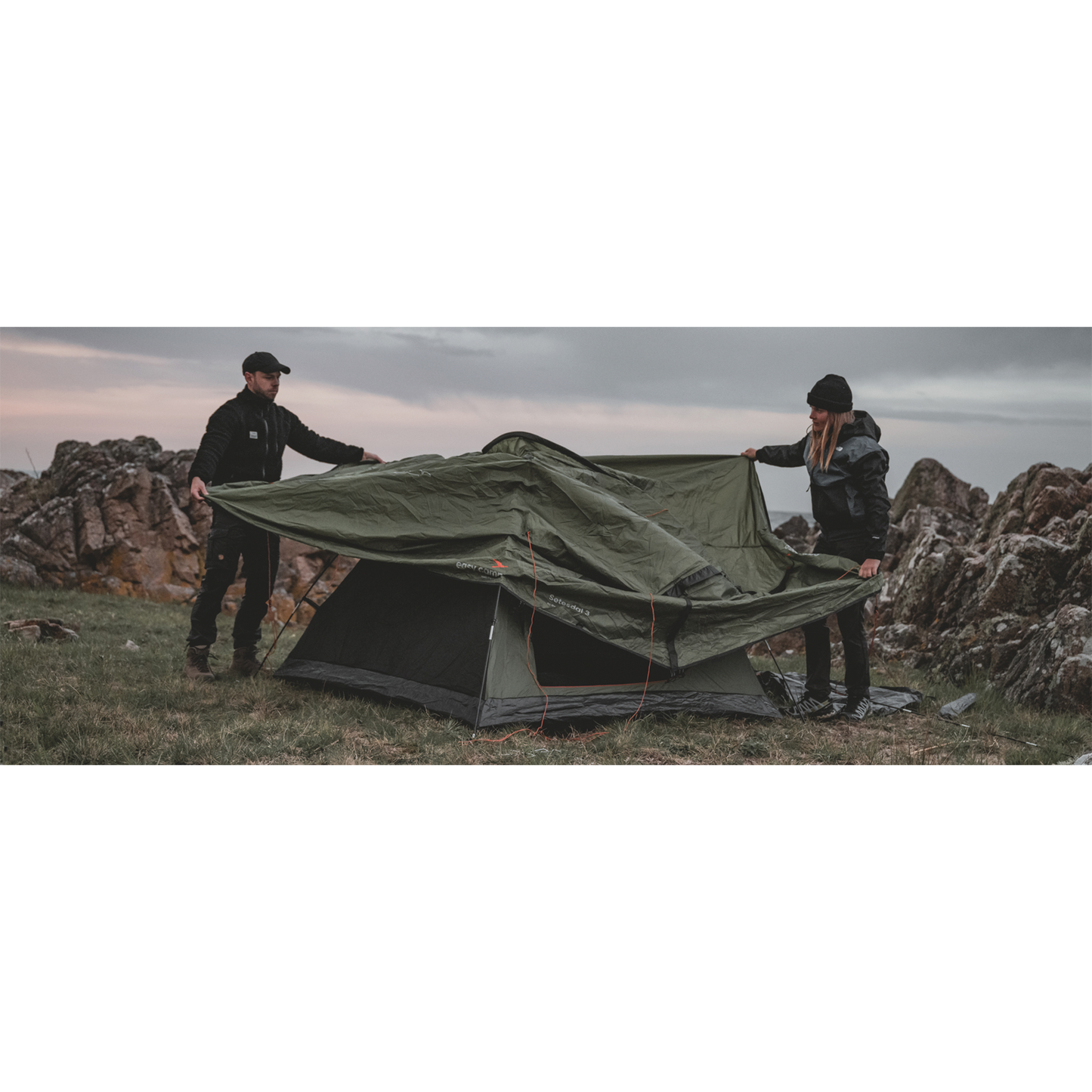 Easy Camp Setesdal 3 -kupoliteltta vihreä kolmelle hengelle