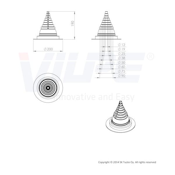 LÄPIVIENTITIIVISTE VILPE ROOFSEAL 1 SARJA 12-90mm
