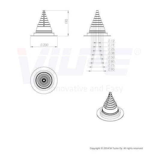 LÄPIVIENTITIIVISTE VILPE ROOFSEAL 1 SARJA 12-90mm