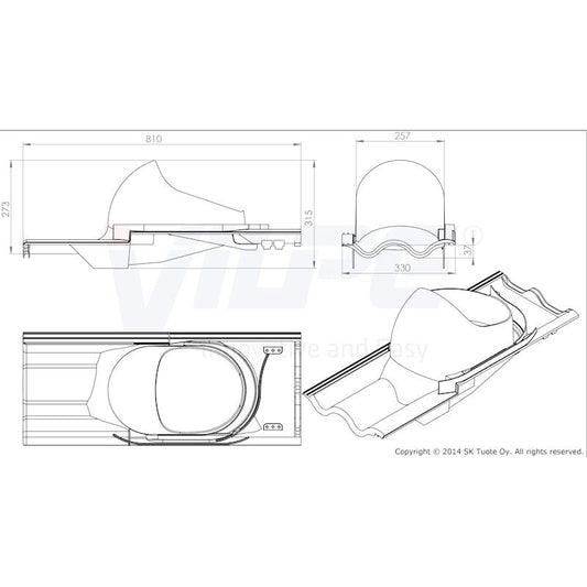 KATTOLEVY VILPE XL-TIILIKATTO MUSTA