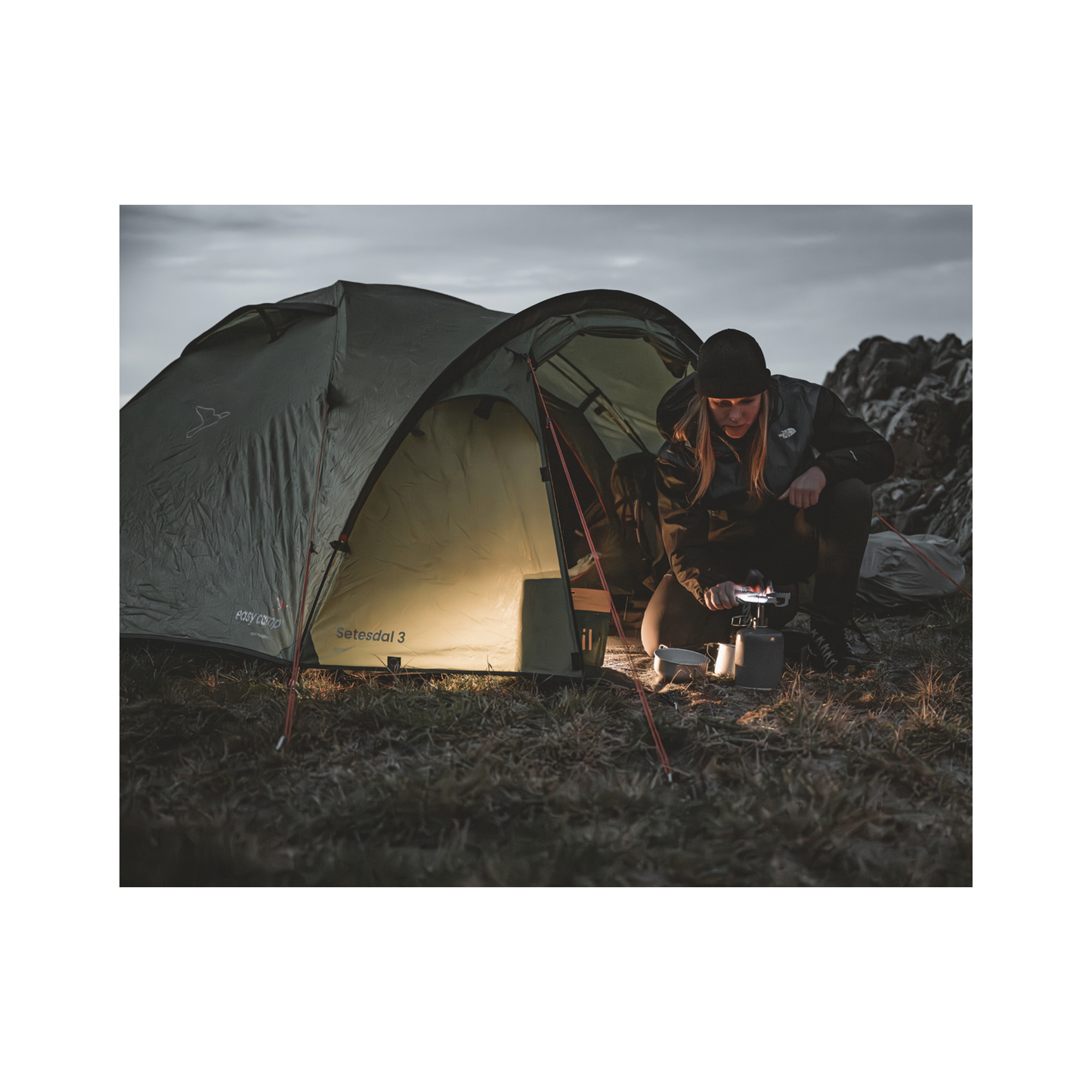 Easy Camp Setesdal 3 -kupoliteltta vihreä kolmelle hengelle