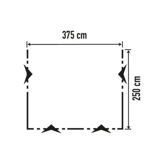 Westfield Vega 2.0 ilmatäytteinen teltta 375 cm /  235–255 cm asuntovaunuihin