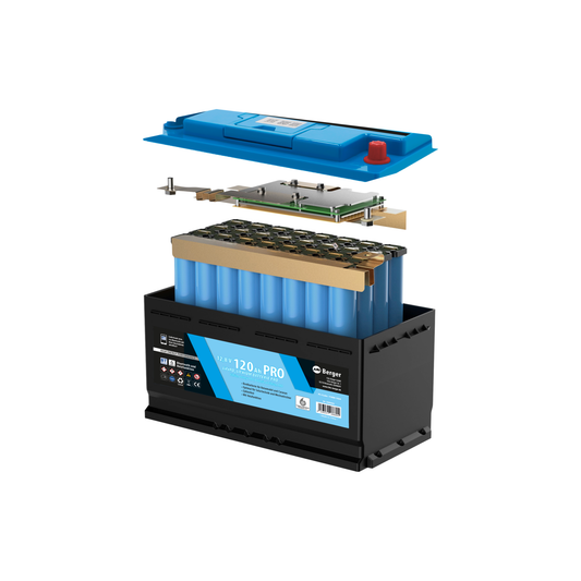Berger LiFePO4 -litiumakku 120 Ah 12 V Bluetooth lämmityksellä