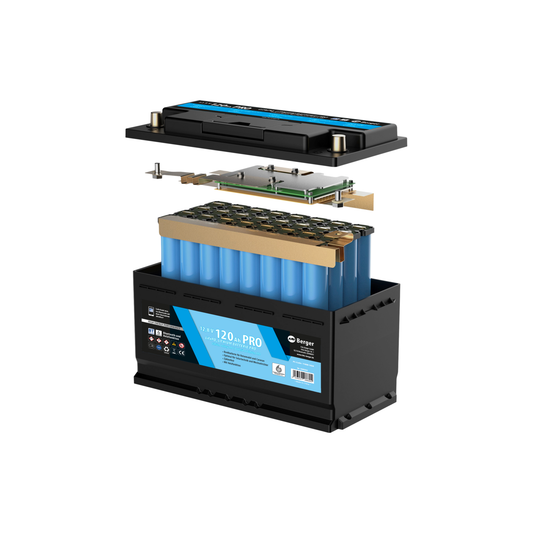 Berger LiFePO4 -litiumakku 120 Ah 12 V Bluetooth Ilman lämmitystä