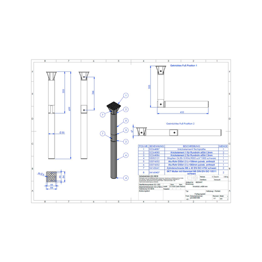 Taittopöytäjalusta Ilse antrasiitti 69,9 cm