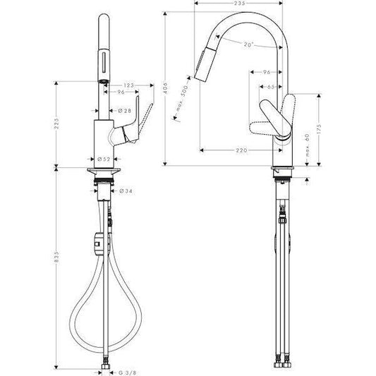 KEITTIÖHANA HANSGROHE 31846000 FOCUS 240 ULOSVED