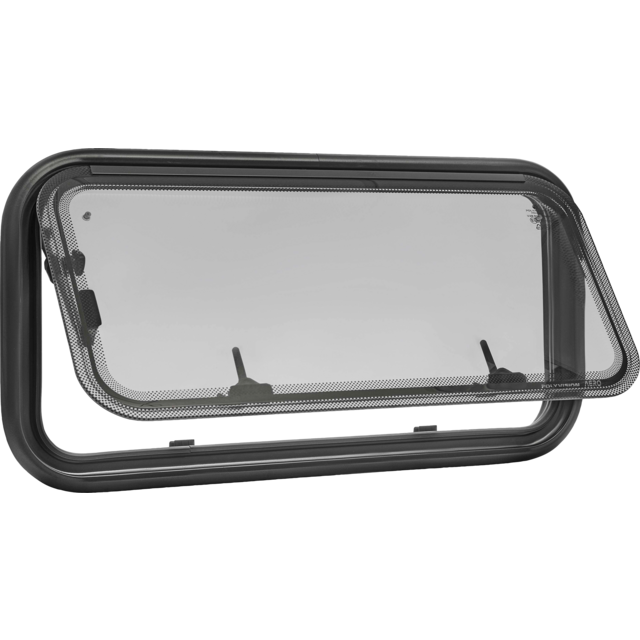 Polyplastic Polyvision AERO -ikkuna alumiinikehyksellä ja avausmekanismilla, 700x350 mm