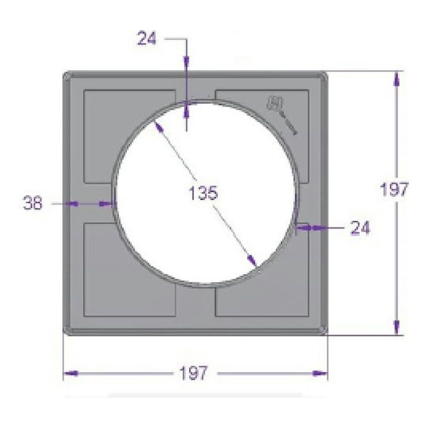 NELIÖKANSI 197x197mm EPÄKESKO KEHYKSELLÄ