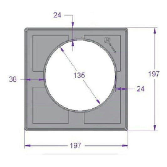 NELIÖKANSI 197x197mm EPÄKESKO KEHYKSELLÄ