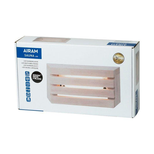 Led-saunavalaisin Airam 320TRL neliö 500lm 8W himmennettävä