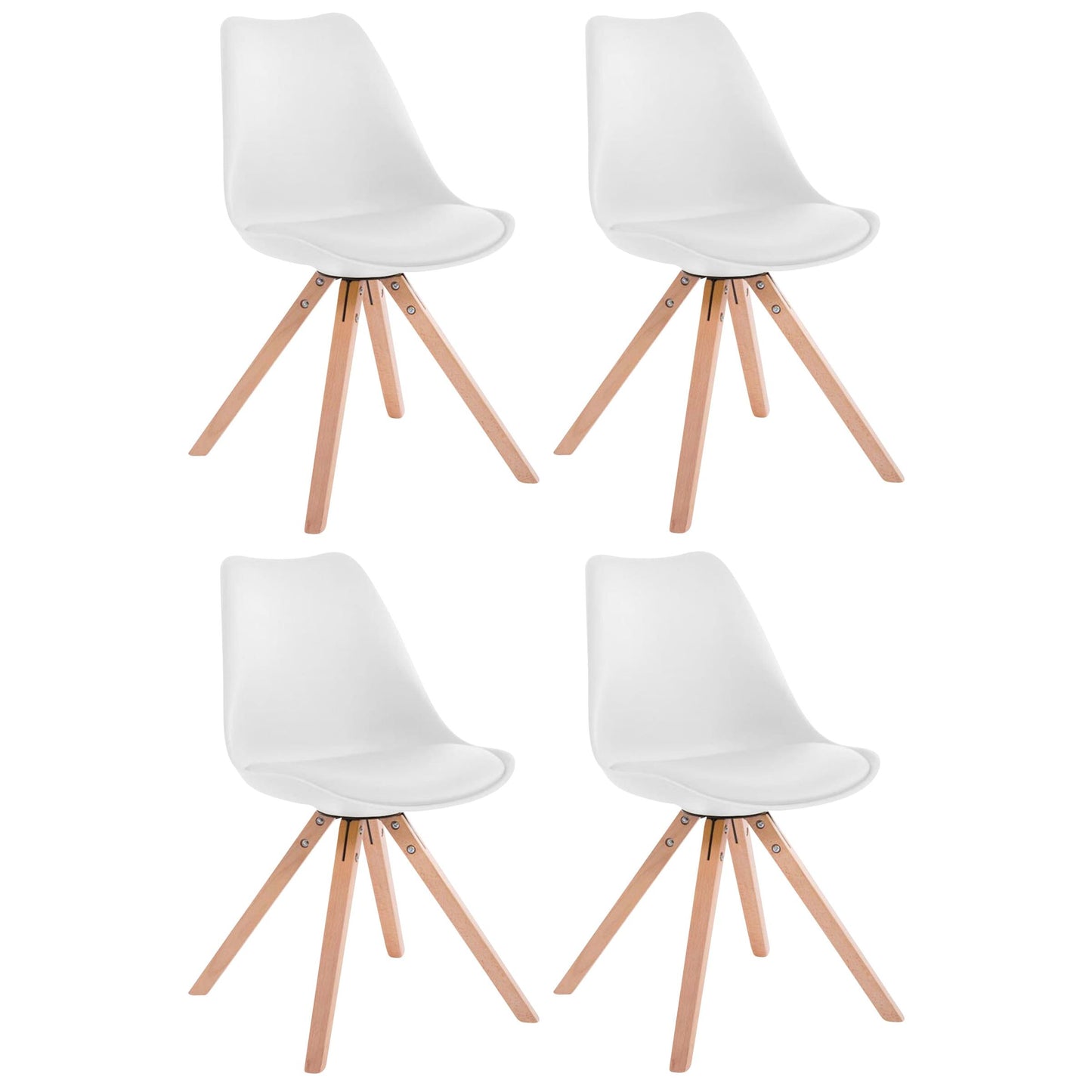 4 kpl Toulouse Faux Leather -neliötuolien sarja