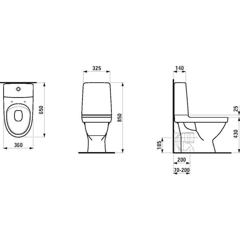 WC-istuin Laufen Kompas piilotettu P-lukko
