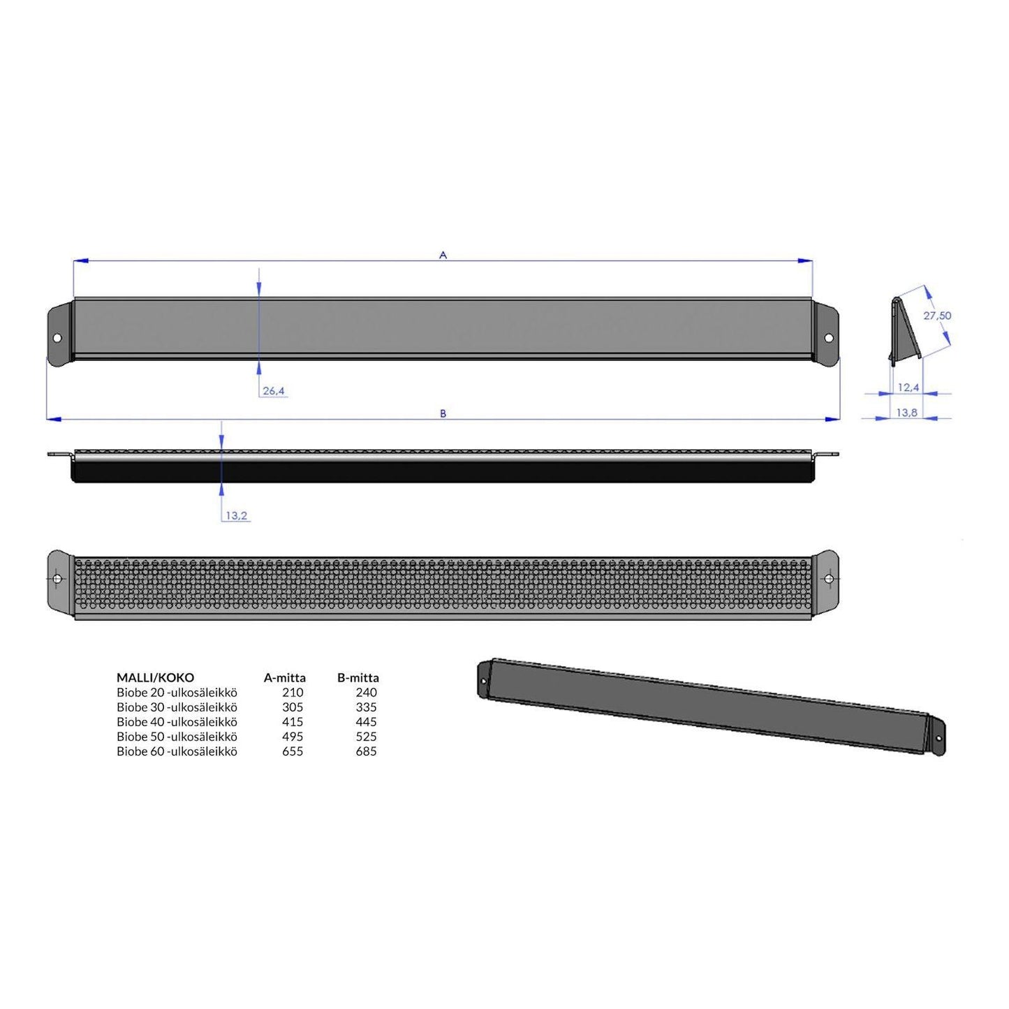 KORVAUSILMAVENTTIILI BIOBE VS-B 30