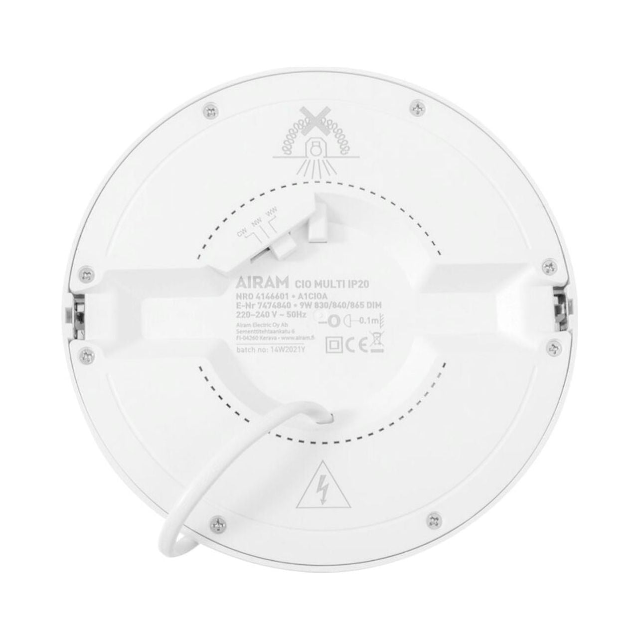 Alasvalo Airam Cio Multi, 9W, himmennettävä, valkoinen