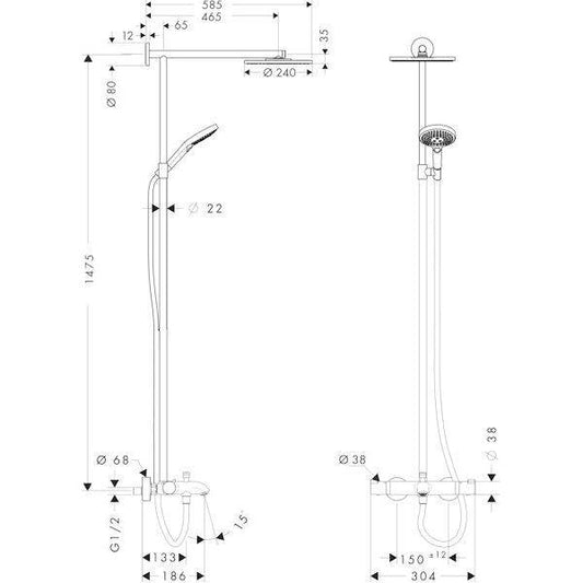 SADESUIHKUHANA HANSGROHE 27849000 RAIND S240 AIR ECO JP