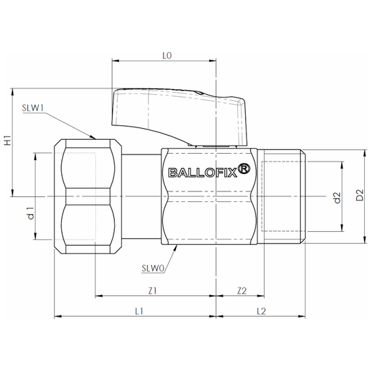 VESIMITTARIN SULKU BALLOFIX 3/4x3/4 UK PYÖRIVÄ MUTTERI