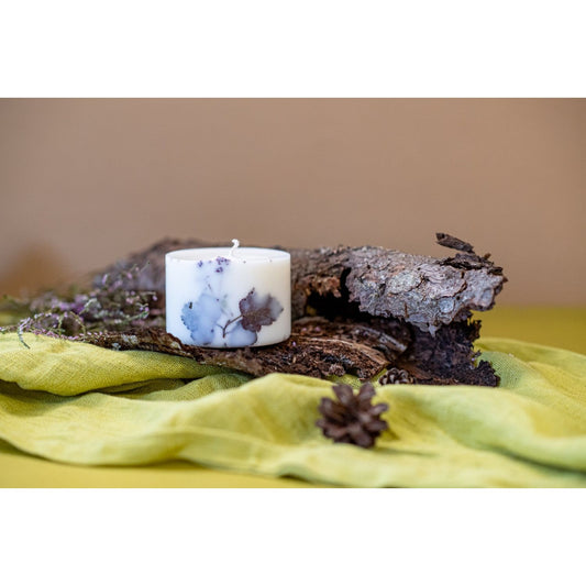 Hand-made Soy Wax Candle with Forest Scent - White