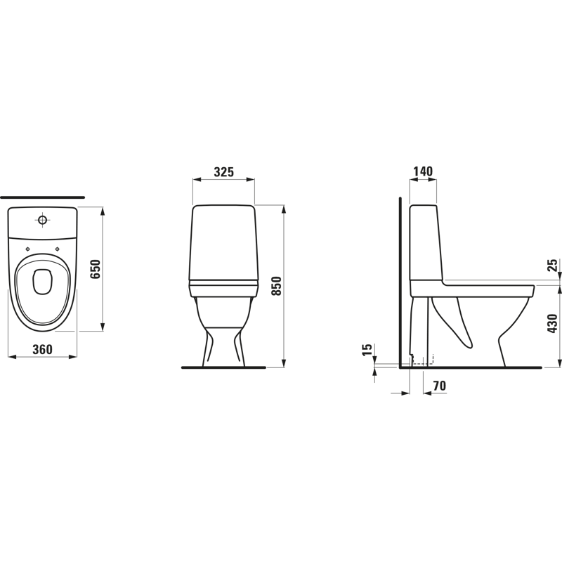 Wc-istuin LAUFEN Kompas piilo S Rimless ei kantta
