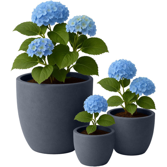 Sarja 3 pyöreää ruukkua 1