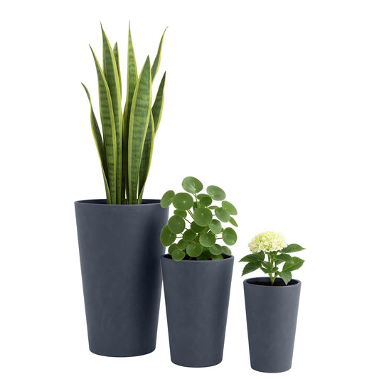 Sarja 3 pyöreää ruukkua 3