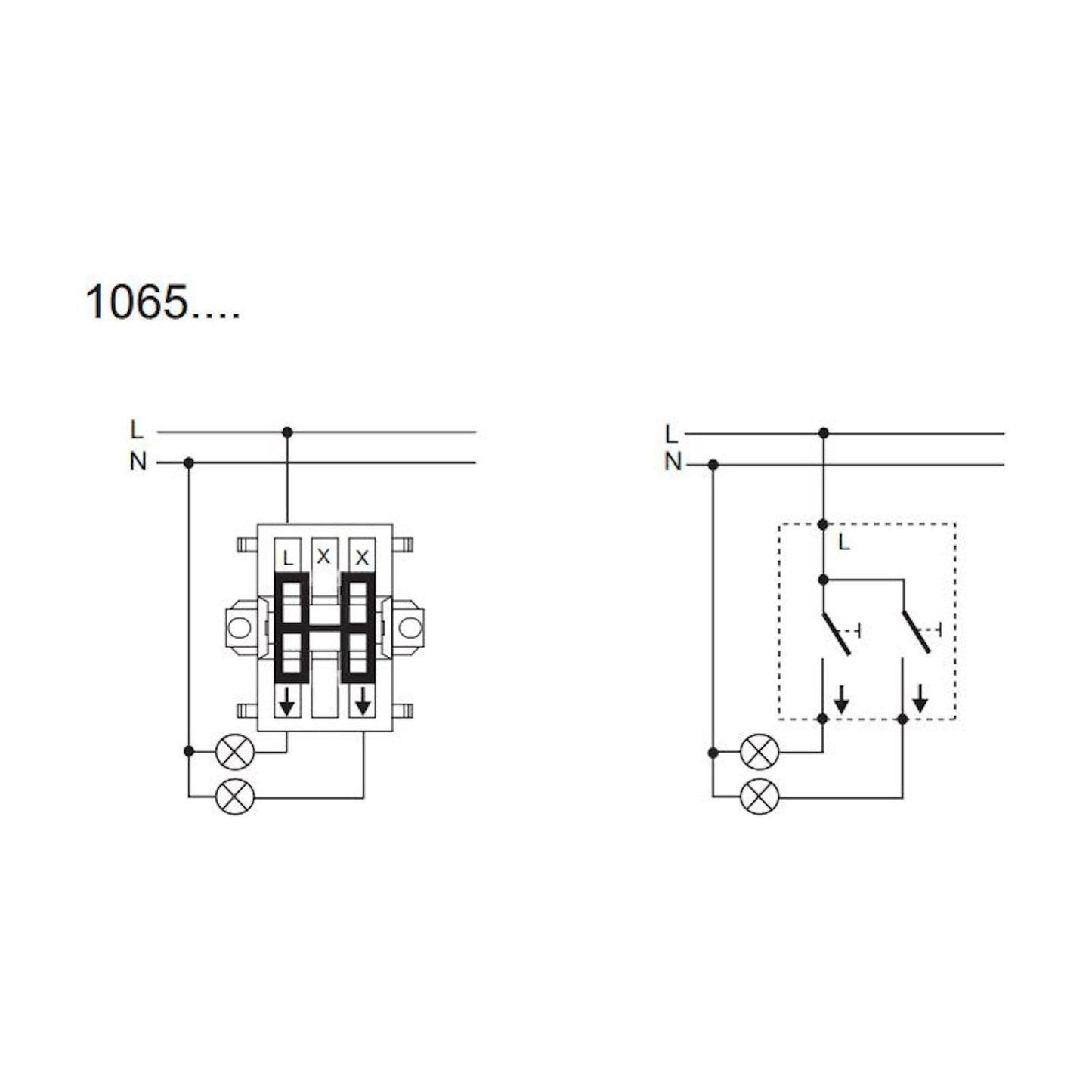 KYTKIN IMPRESSIVO 5/16AX/250V/IP21 UKJ 2X MUSTA