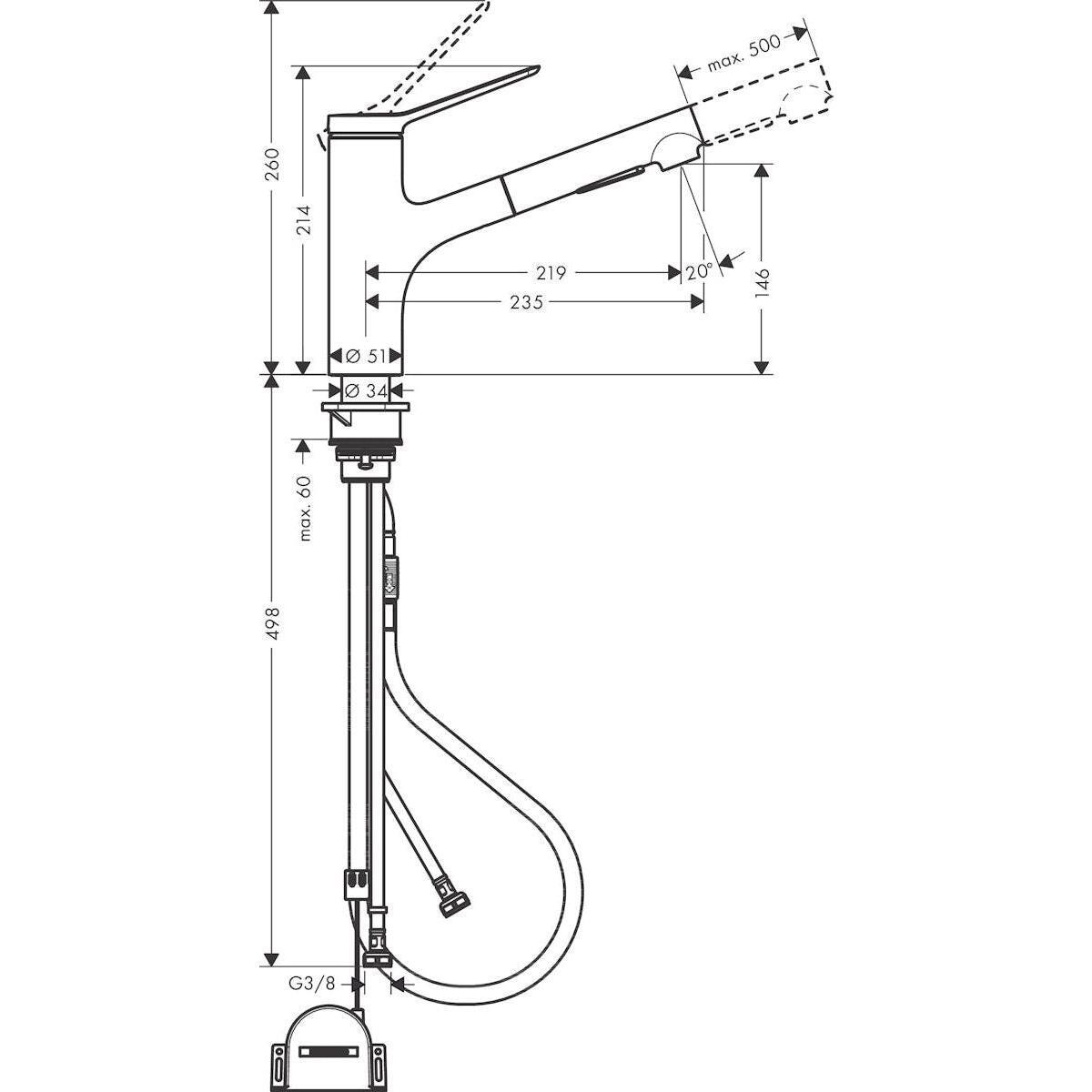 KEITTIÖHANA HANSGROHE 74803000 ZESIS M33 150 2J KROMI