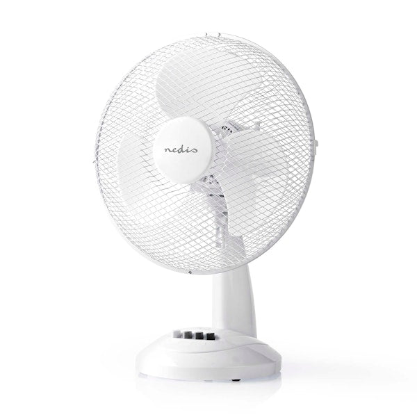 PÖYTÄTUULETIN NEDIS 30CM 30W 3-VAIHTEINEN VALKOINEN