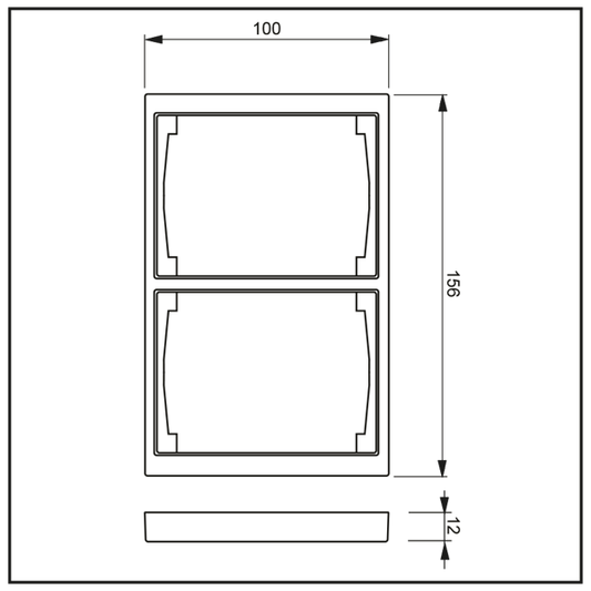 PEITELEVY IMPRESSIVO 2OS/IP21/100mm VALKOINEN