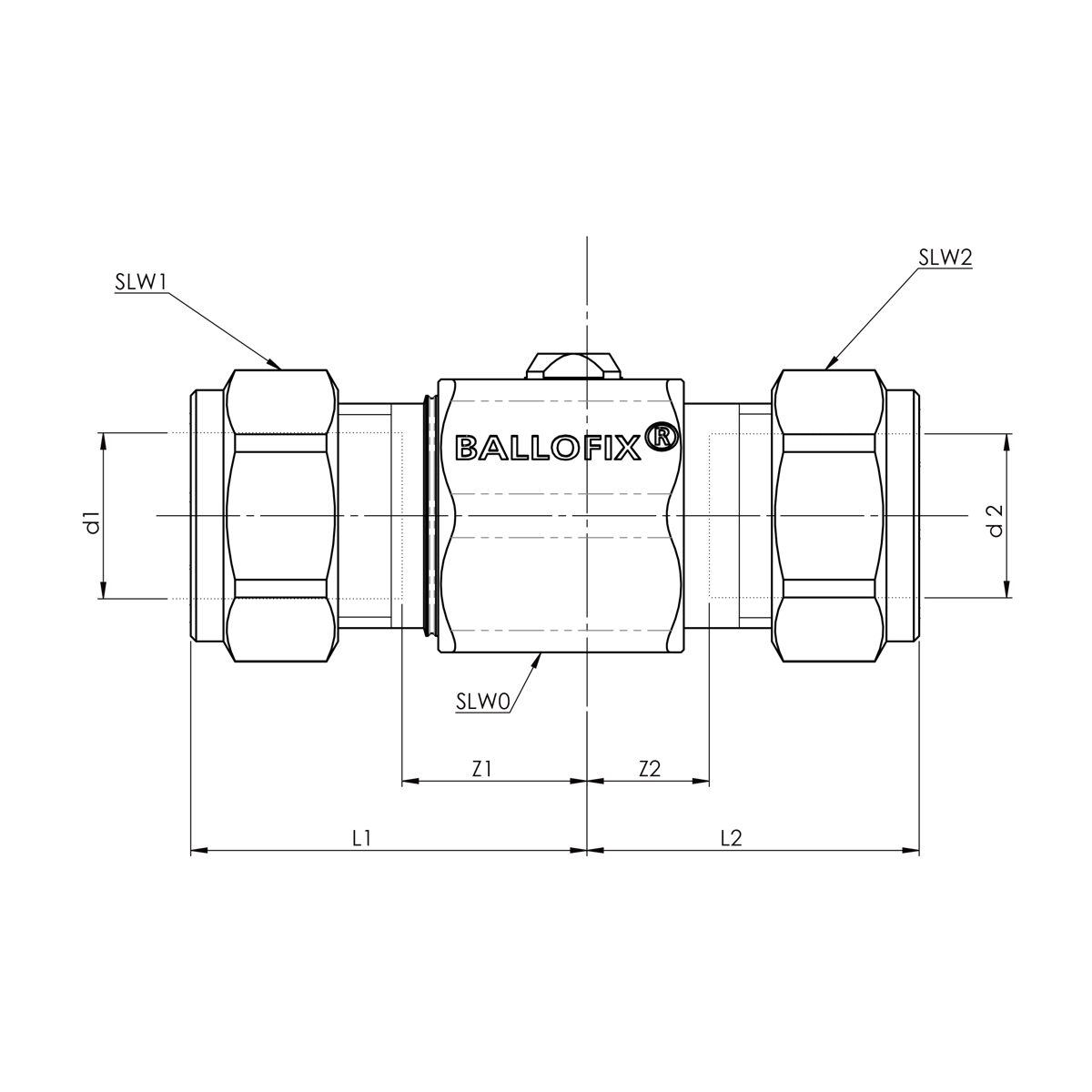 KUULASULKUVENTTIILI BALLOFIX 10x15 KROMI