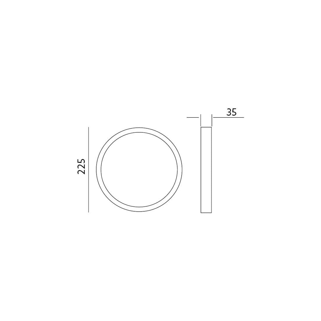 18W 4000K LED-paneelivalaisin SIGARO PYÖREÄ PINTA Ø225mm IP40