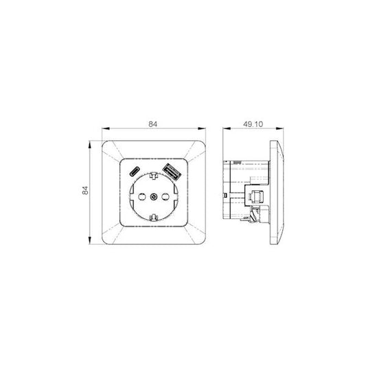 PISTORASIA UPPO OPAL 1S/16A/IP20 UPR +2xUSB VALKOINEN