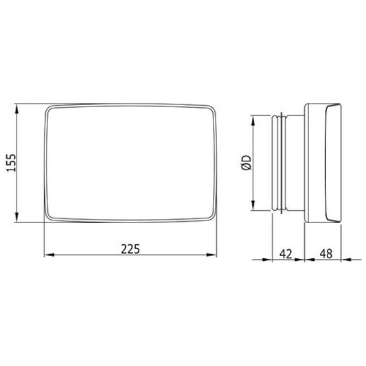 TULOILMAVENTTIILI ONNLINE BOS-125-ON MUSTA