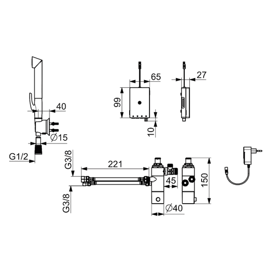 ÄLYKÄS BIDETTA-YKSIKKÖ ORAS 197096Z ELECTRA, 9/230 V, BT
