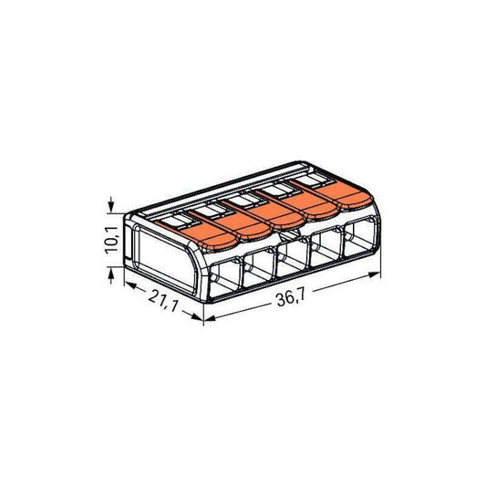 RASIALIITIN WAGO 221-615 5-N, 0.5-6 mm2 15kpl