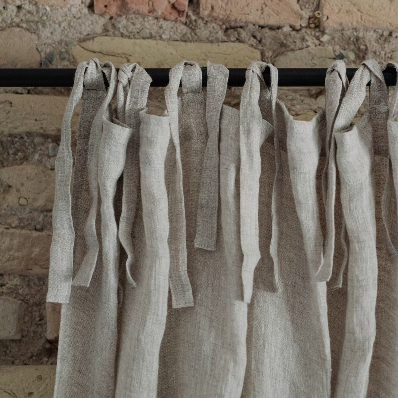 Pellavaverho (tankoon sidottavat) - Luonnonvärinen - 2 kpl Setti - Linen Tales