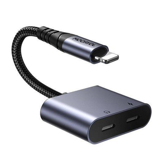 2-in-1 Audio adapter Joyroom SY-L02 Lightning to Double Lightning (black) - Kotikauppa