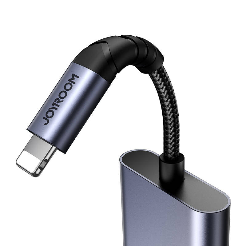 2-in-1 Audio adapter Joyroom SY-L02 Lightning to Double Lightning (black) - Kotikauppa