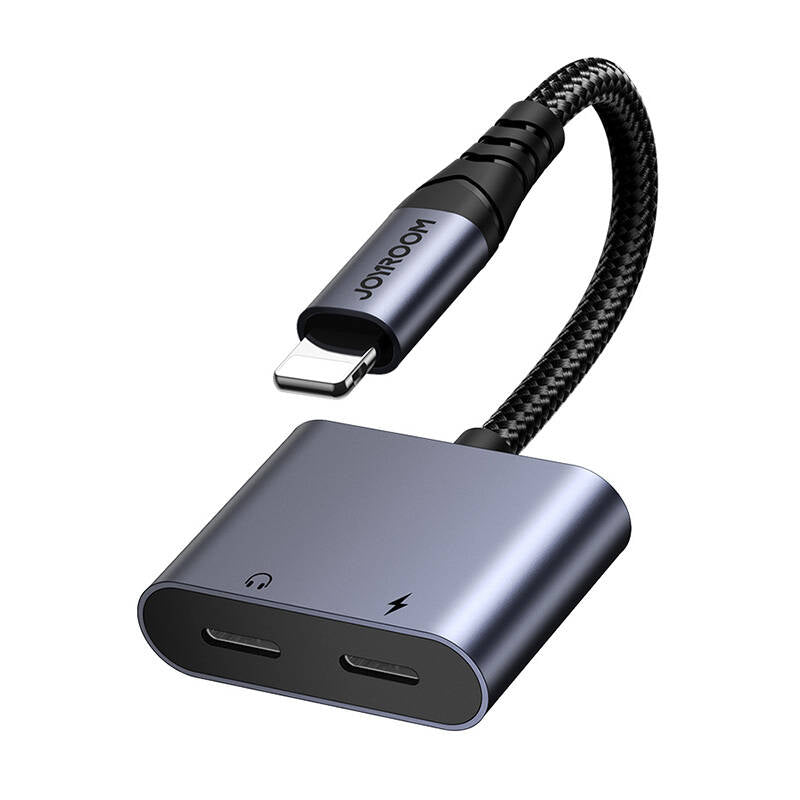 2-in-1 Audio adapter Joyroom SY-L02 Lightning to Double Lightning (black) - Kotikauppa