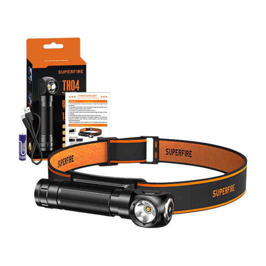 2-in-1 Headlamp Superfire TH04, 600lm, USB-C - Kotikauppa