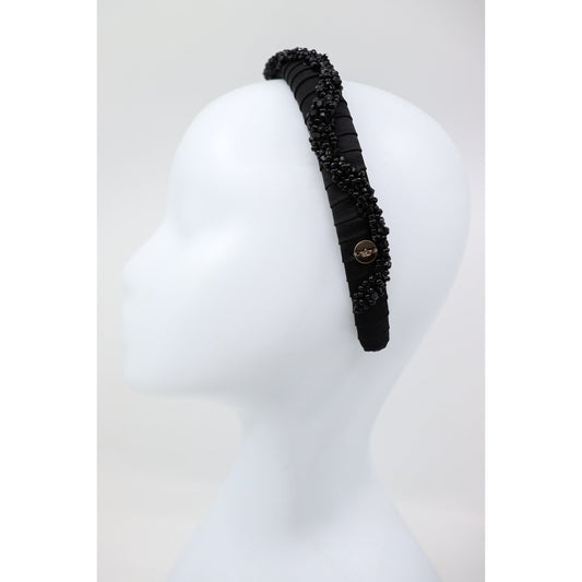 Beaded Thin Mulberry Silk Headband Hestia