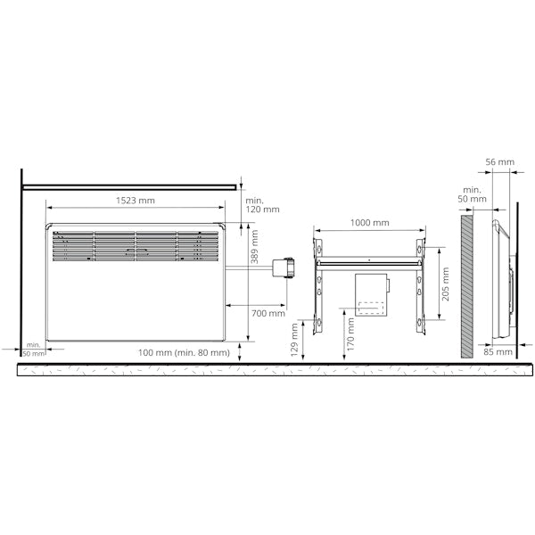 LÄMMITIN ENSTO BETA BETA20-BT-EB 2000W K 1520x390mm