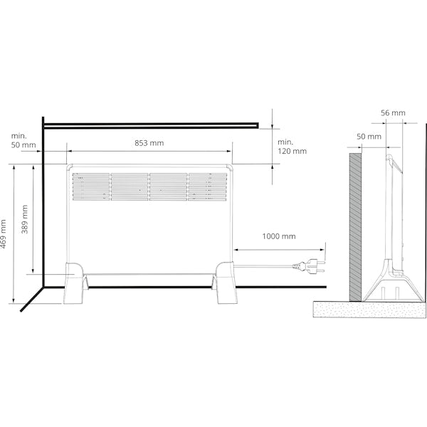LÄMMITIN ENSTO BETA BETA10-MP 1000W P 850x390mm