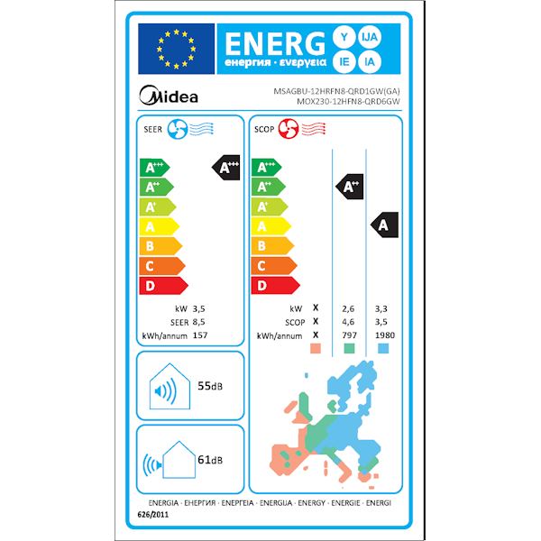 ILMALÄMPÖPUMPPU MIDEA XTREME 12 ULKOYKSIKKÖ R32