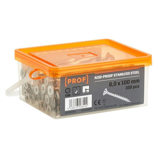 LAITURIRUUVI PROF 6X100 T30 A4 HAPONKESTÄVÄ 100KPL