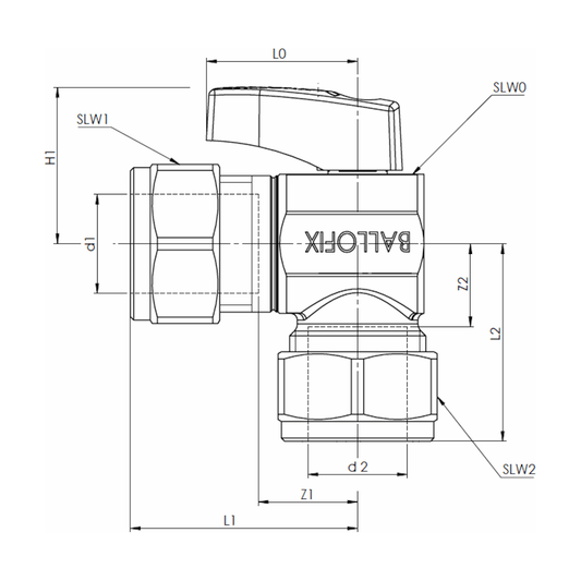 KULMALIITIN SULUIN BALLOFIX 12x12 KROMI